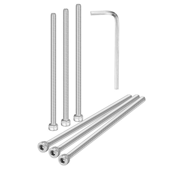 Uxcell 6-Pack M4 x 85mm Hex Socket Head Cap Screws Bolts, 304 Stainless Steel Machine Bolt Full Thread Precision Fasteners