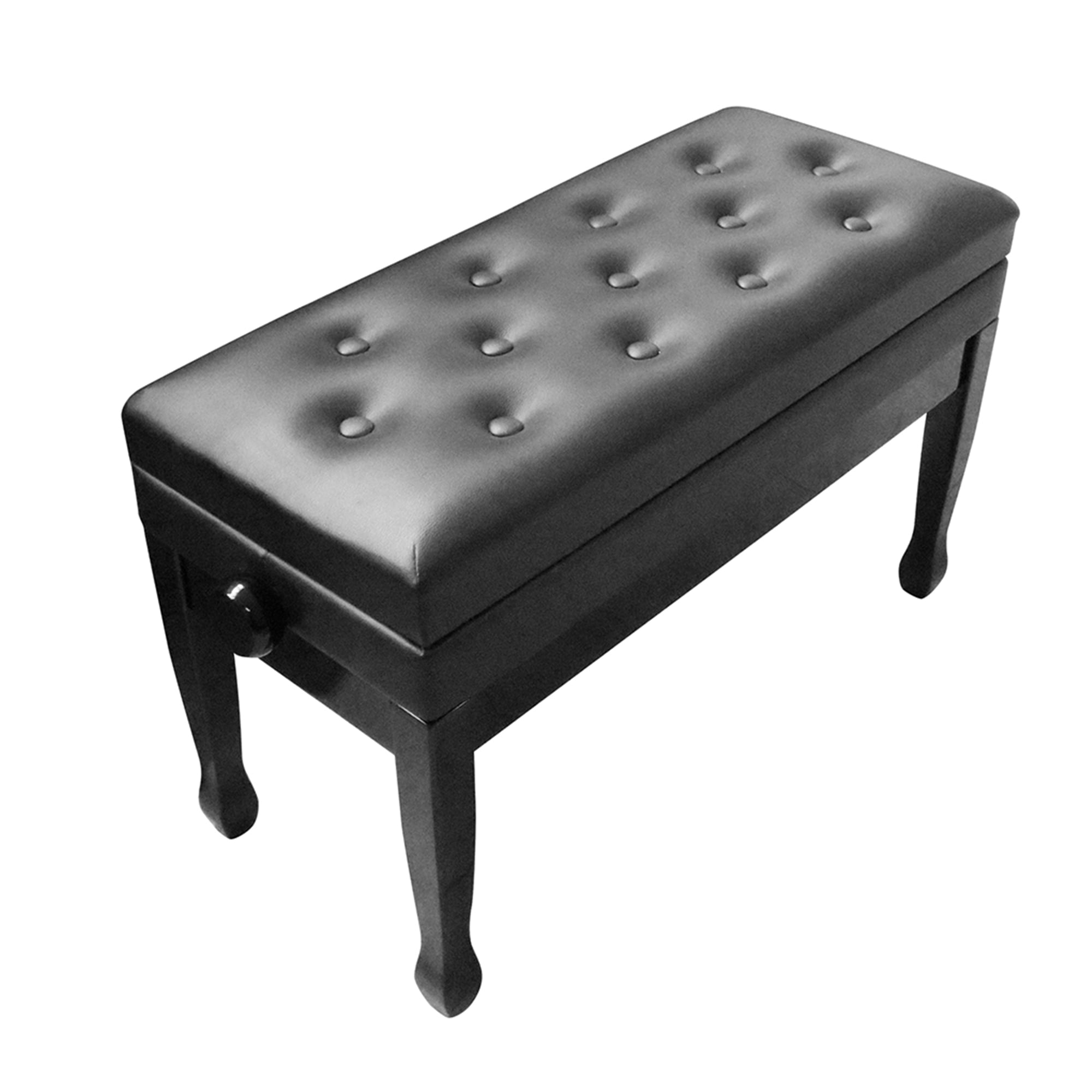 Adjustable Wooden PU Leather Double Person Piano Stool with Storage