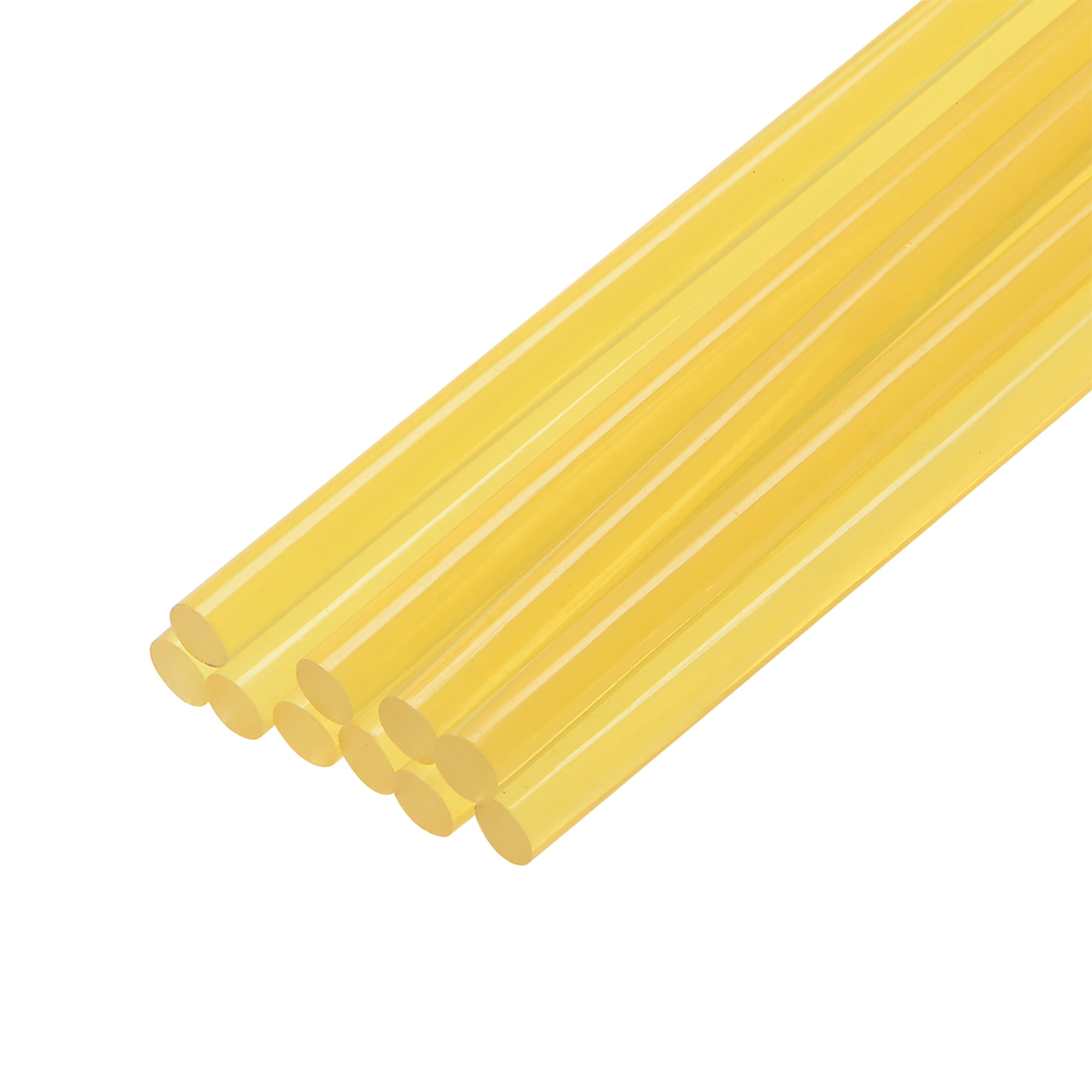 11' x 0.27' Yellow Clear Mini Hot Glue Gun Sticks for Glue Guns 10 Pack