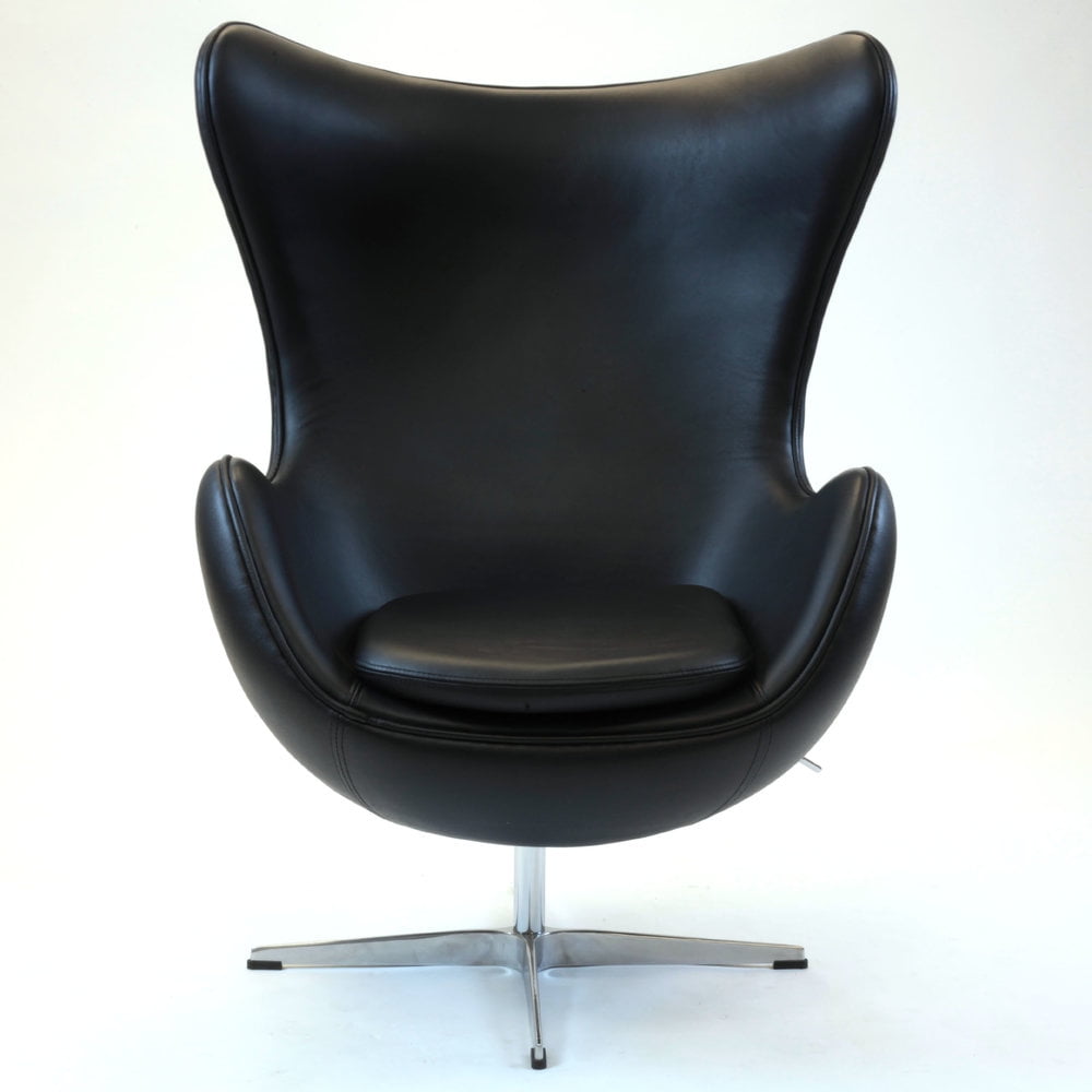 Egg Chair Black Leather