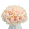thumbnail image 2 of 50Pcs Champagne Roses Artificial Flowers, Champagne Fake Roses Bulk perfect for creating DIY wedding bouquets, party centerpieces, floral arrangements, and home decorations, 2 of 11