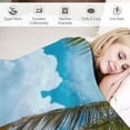 thumbnail image 3 of JRXY Palm Tree Hawaiian Ocean Beach Print Flannel Throw Blanket Lightweight Bed Throw for Adults White, 3 of 6