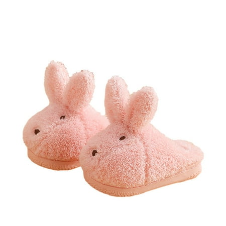 

Aoochasliy Slippers for Kids Winter Christmas Clearance Winter Soft-Soled Slippers Kids Cotton Slippers Bunny Pattern Children House Slippers