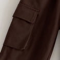 thumbnail image 4 of Lenpel Girls Boys' Cargo Pants Toddler Baby Cotton Elastic Waist Pleated Wide Leg Pants Baggy Casual Trousers with Pockets, 4 of 5