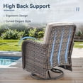 thumbnail image 5 of Giantfurnni 3PCS Patio Wicker Furniture Set Outdoor Rattan Swivel Rocking Chairs with Side Table Outdoor Glider Rocker Bistro Set with Cushions, 5 of 10
