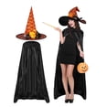 thumbnail image 3 of UDAUDU 2pcs Women's Witch Halloween Dress Gothic Witch Dress with Witches Hat 2026 Halloween Costume Outfits Accessory Set Orange, 3 of 5