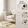 thumbnail image 4 of VASAGLE Mesa Auxiliar, Mesa de Sofá en Forma de C, Bandeja de TV, Marco de Metal, Salón, Dormitorio, Blanco Crema, 4 of 9