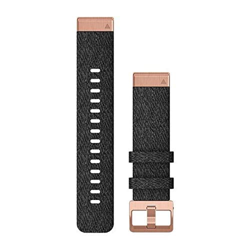 Garmin QuickFit® 20 Watch Bands Heathered Black Nylon with Black Hardware