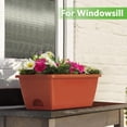 thumbnail image 4 of Railing Planter Boxes for Plants, 2 Pack Deck Hanging Planters for Railings, Over Railing Planter Box, 16.9 Inch Balcony Planters Railing Hanging with Metal Brackets, Red$$Garden &, 4 of 7