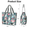 thumbnail image 3 of Tote Bag for Women - Husky Dog Flower Floral Shoulder Bag - Large Utility Work Duffle Bag with Zipper Handbag for Travel, Work, Sprots, 3 of 5