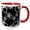 Red/White, variant on 3drose, Black and White Hawaiian Floral Pattern of Hibiscus Flowers., 11oz Mug