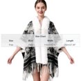 thumbnail image 3 of Poncho Shawl Wrap Winter Faux Fur Cape Cloak Coat with Faux Fur Trim Cardigan Women Casual Batwing Cape Tassel Shawl Winter Warm Shawl, 3 of 6