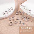 thumbnail image 3 of Boucles d'Oreilles Cartilage en Acier Chirurgical pour Femmes Boucles d'Oreilles Dos Plat 14K Or Diamant Conque Tragus Hélice Perçage Bijoux Clous Ensemble de Boucles d'Oreilles pour Plusieurs Piercings, 3 of 4