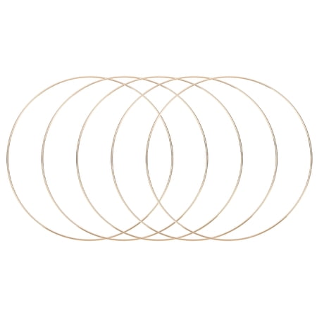 Uxcell 5 Pcs Dream Catcher Rings,Metal Crafts Hoops Floral Hoop 10 Inch Macrame Hoops Rings for DIY Crafts Wreath Making Supplies Plant Hangers,Gold
