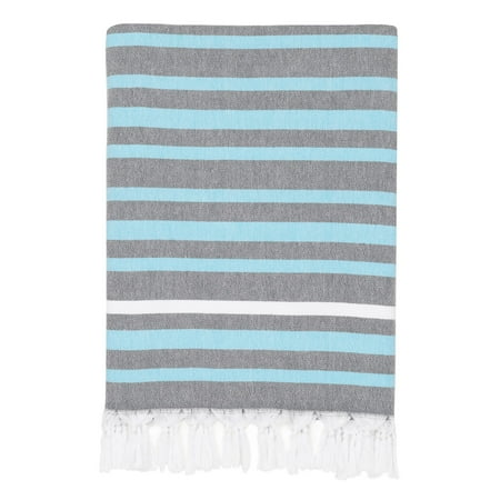 Linum Home 100% Turkish Cotton Elegant Stripe Pestemal Beach Towel