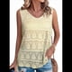 thumbnail image 1 of Camiseta de Tirantes de Verano para Mujer, , con Cuello en V, de Crochet, Sin Mangas, Tipo Suéter, Color Beige, Talla XL, 1 of 7