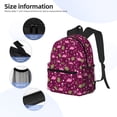 thumbnail image 3 of Disketp Festive Flamingos Mochila Ligera Clásica con Múltiples Bolsillos, Mochila Casual para Hombre y Mujer, Ideal para Escuela, Trabajo y Viajes, 3 of 6