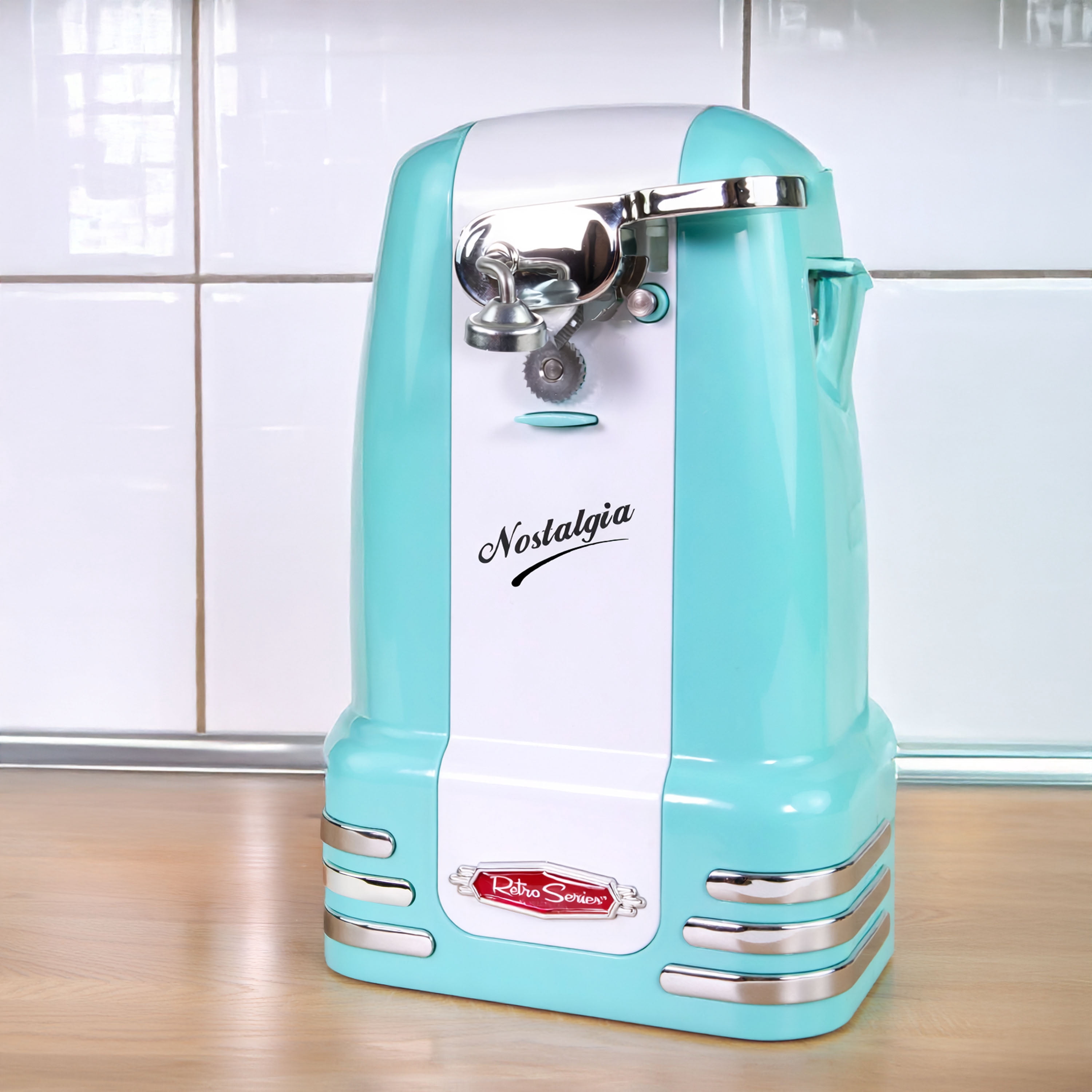 Nostalgia Retro Can Opener, Electric with Knife Sharpener and
