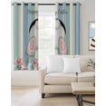 thumbnail image 2 of Easter Bunny Blackout Curtains for Bedroom Living Room Darkening Curtains 63 Inches Long Cute Rabbit Eggs Flowers Farmhouse Wood Window Curtain 2 Panels Set Window Treatment Grommet Drapes 42"x63", 2 of 9