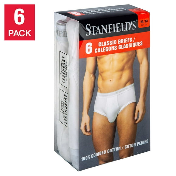 Stanfield's Caleçons pour Hommes, Lot de 6 (Blanc, Grand)