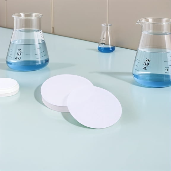 LOLIPPYY 100Pcs Chemistry Lab Filter Paper Rapid Filtration Stable Performance White Circles