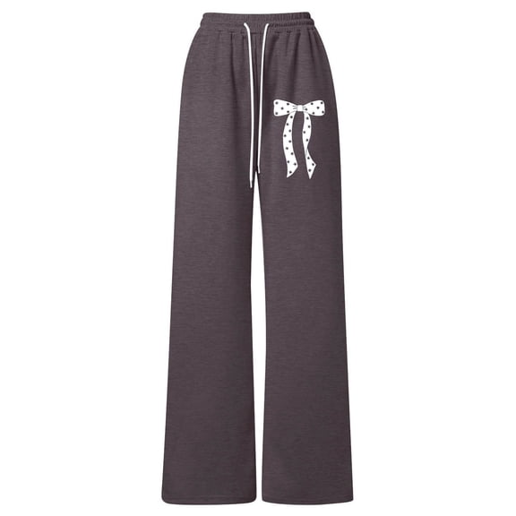 Shadoumai Girls Loose Fit Jogger Pants With Decorative Bow Knot Lightweight Straight Leg Athletic Sweatpants Comfortable Drawstring Casual Trousers