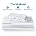 thumbnail image 6 of Bare Home Ultra-Soft Sheet Set - Premium 1800 Collection - Deep Pockets - 4-Pieces - King, Pinstripe - White/Midnight, 6 of 7