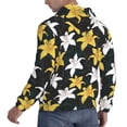 thumbnail image 6 of Kdxio Lilies Flowers Print Mens Casual Hooded Collar Drawstring Hoodies Pullover Sweatshirts Casual Long Sleeve Shirts-Medium, 6 of 7