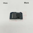 thumbnail image 5 of 5pcs Black Outdoor Tool Adjustable Safety Buckles Plastic Backpack Parts Curved Buckle Lock Bracelet Woven Buckle Side Release Buckles Paracord Bracelet Buckle BLACK 25MM, 5 of 7