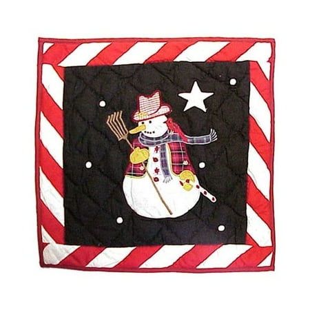 Patch Magic Frosty Snowman Cotton Throw Pillow