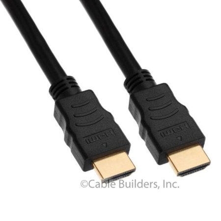Cable Builders 2FT High Speed HDMI Cable with Ethernet 4K@30/50/60Hz 1080P/2160P 18GBps 3D Audio Return