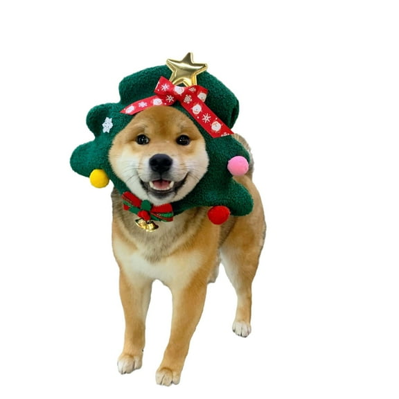 Christmas Tree Pet Headwear, Festive Dog Hat Accessory for Holiday Photo Props and Seasonal Decoration