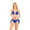 Blue, variant on Women's Tie Side Bottom Padded Top Triangle Bikini Bathing Suit Two Piece Bikini Swimsuit