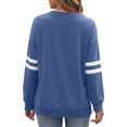 thumbnail image 4 of MOSHU Crewneck Sweatshirts for Women Striped Long Sleeve Shirts Fashion Fall Womens Sweatshirts Casual Fall Pullover Tops, 4 of 9