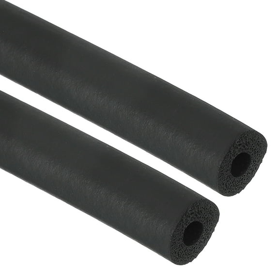 Uxcell 4mm ID x 12mm OD x 1m Long Pipe Insulation Foam Tube, 2pcs Pipe Cover Wrap Roll EPDM Tubing, Black