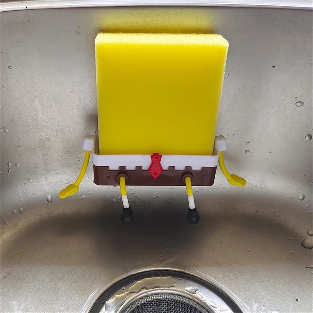 Cartoon Sponge Holder SpongeBob Kitchen Organizer Storage Drain Rack Holder  US