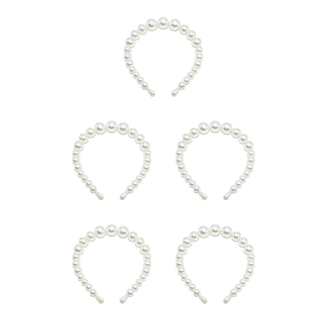 Sonducket Exquisita perla Diadema Ajustable Resistente al desgaste Universal Chic Accesorios para el peinado del cabello Regalos para el día de San 22 mm, 3 perlas grandes 5piezas Sonducket CBP232404
