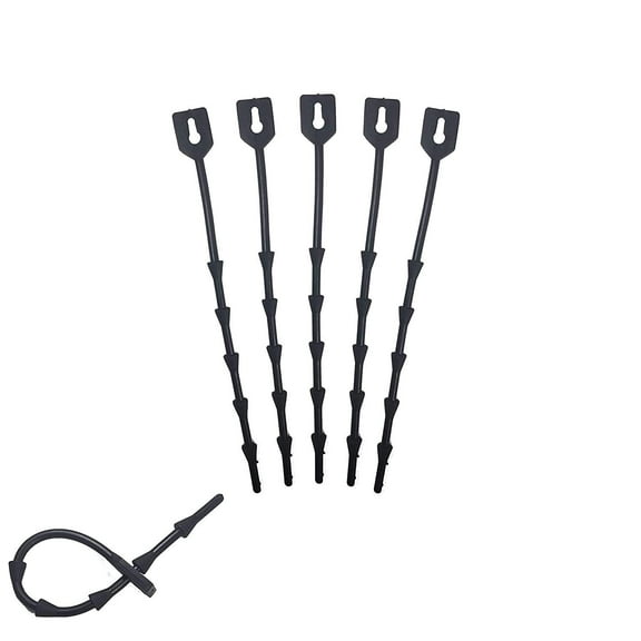 One Stop Outdoor Lock Link - (50 Pack) 6.7" Inch (28 Ft Total) - Soft Flexible Rubber Locking Plant Wire Twine Ties - Reusable Plant Support Twist Tie Straps (50 PACK)