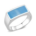 thumbnail image 1 of Bague en Acier Inoxydable Poli Sans Placage avec Époxy, Bleu Mer - Taille 13, 1 of 1