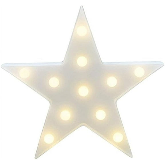 Star Marquee Sign Lights 3D Moon LED Lamp Decorative,Moon Marquee Letters LED Lights or  Hallowmas Christmas,Birthday Party,Kids Room, Living Room, Wedding Party Decor(White) (Star Light)