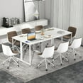 thumbnail image 4 of Gymax 3PCS Home Office PC Table Rectangular Meeting Room Table 40''x19.5'' w/ Metal Frame, 4 of 8