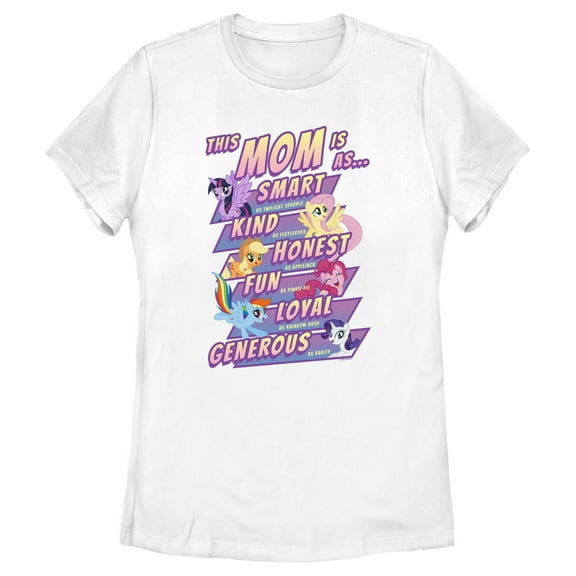 Women's My Little Pony: Friendship is Magic This Mom Is Smart  Graphic Tee White 2X Large