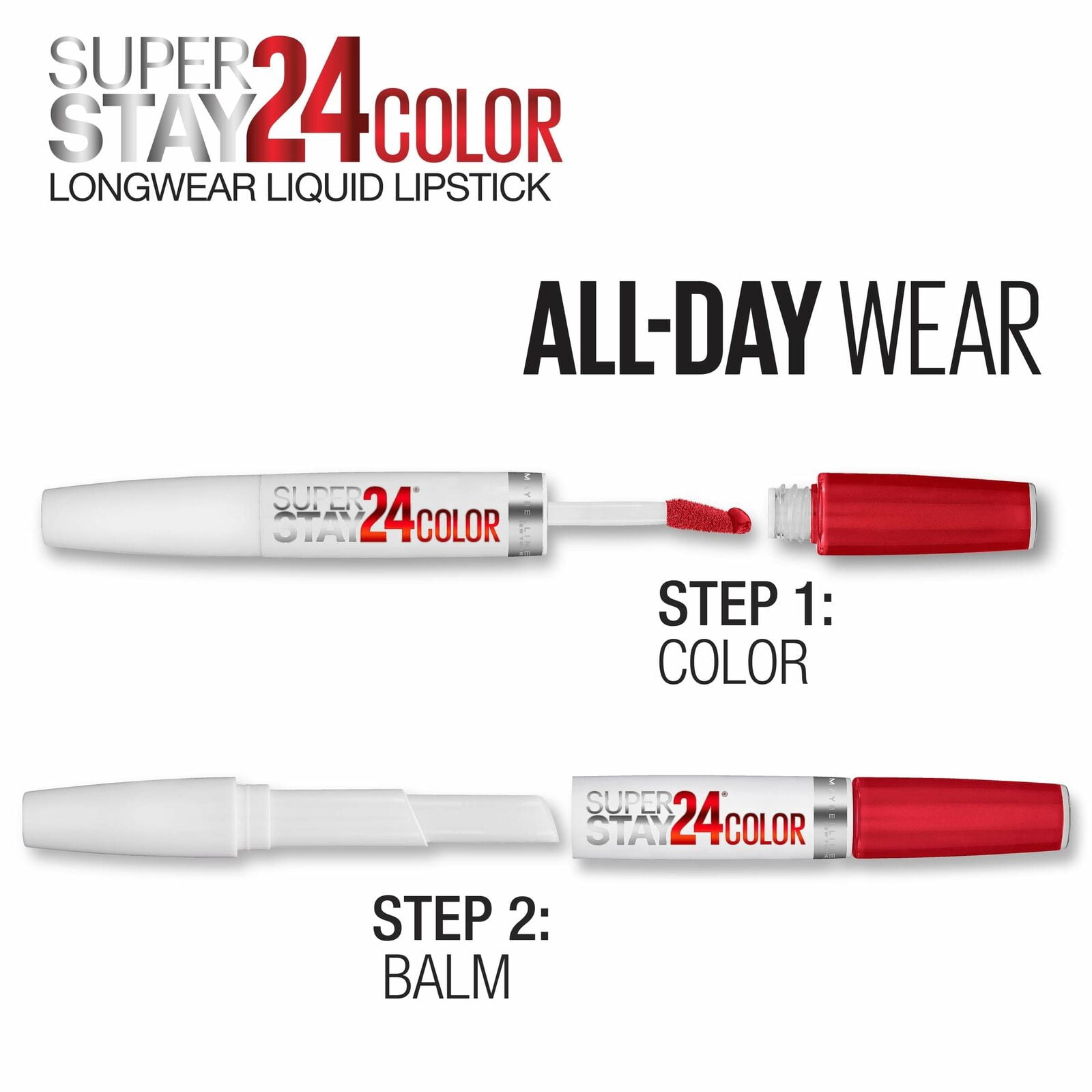 Maybelline SuperStay 24 2-Step Lip Color - 010 Reliable Raspberry (2-Pack)