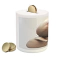 thumbnail image 2 of Humor Piggy Bank, Why You No Wake Me up Internet Meme with Complaining Oversleep Face and Watch Image Print, Ceramic Coin Bank Money Box for Cash Saving, 3.6" X 3.2", Tan, by Ambesonne, 2 of 4