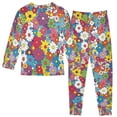 thumbnail image 2 of FORMRS Long Sleeve Top and Pants Pajama Set for Niños 2-Piece Sleepwear, Sizes 18M-8Y, Whimsical Floral, 2 of 6