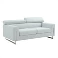 thumbnail image 2 of Pasargad Home Serena Modern Silver Loveseat with Stainless Steel Legs with Adjustable Headrests, 2 of 7
