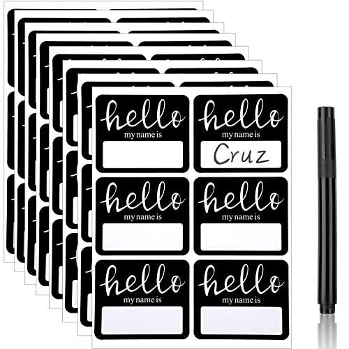 120 Pieces Hello Name Tags with Black Marker Pen, Hello My Name is Stickers  Newborn Baby Name Sticker Labels for School Office Home - Walmart.com