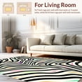 thumbnail image 2 of ODIKA 6'x6' Machine Washable Non-Slip Area Rug, Safari Stripes Wild Elegance Accent High Traffic Rug, Black, 292637, 2 of 7