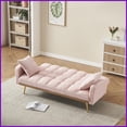 thumbnail image 4 of 71.7-Inch Teddy Fleece Convertible Sofa Bed with 2 Pillows - 3-Seat for Living Room/Bedroom (Green/Gray/Beige/Pink), 4 of 9