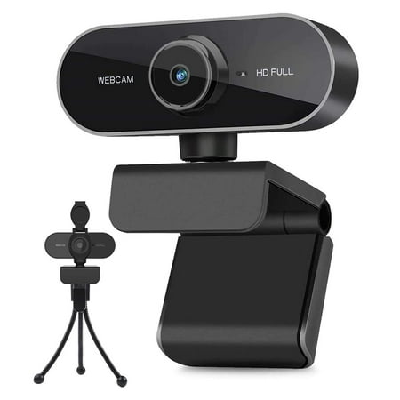 Webcam with Microphone, Web Camera, 2 Mics Streaming Webcam with Privacy Cover, Plug&Play USB Webcam for Calls/Conference, Zoom/Skype/YouTube, Laptop/Desktop